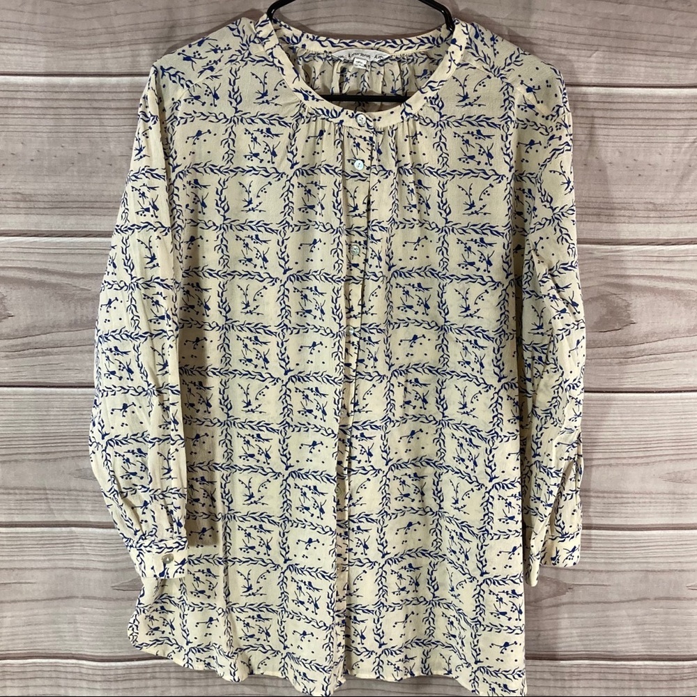 Other Stories Printed Button Down Blouse